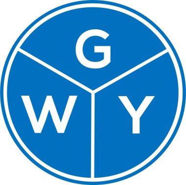 Beyaz arka planda GWY harf logosu tasarımı. GWY yaratıcı daire harfi logosu. GWY harf tasarımı.