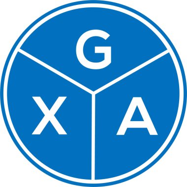 Beyaz arka planda GXA harf logosu tasarımı. GXA yaratıcı daire harf logosu konsepti. GXA harf tasarımı.