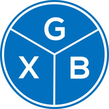 Beyaz arka planda GXB harfi logo tasarımı. GXB yaratıcı daire harfi logosu konsepti. GXB harf tasarımı.