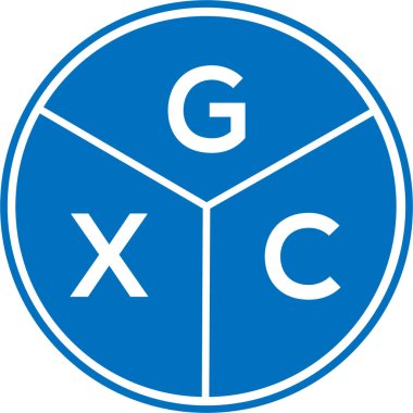 Beyaz arkaplanda GXC harf logosu tasarımı. GXC yaratıcı daire harfi logosu konsepti. GXC harf tasarımı.