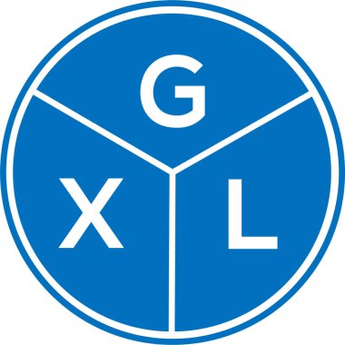 Beyaz arkaplanda GXL harf logosu tasarımı. GXL yaratıcı daire harfi logosu konsepti. GXL harf tasarımı.