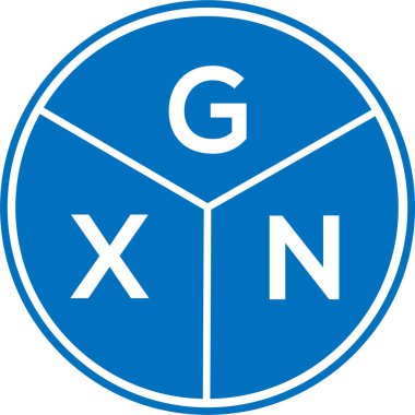 Beyaz arkaplanda GXN harf logosu tasarımı. GXN yaratıcı daire harfi logosu konsepti. GXN harf tasarımı.