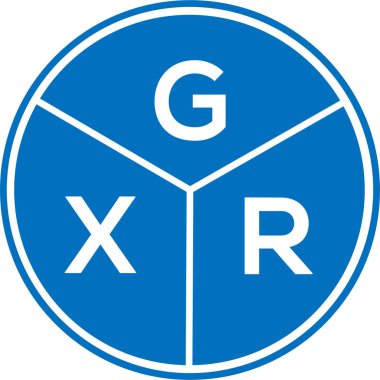 Beyaz arka planda GXR harf logosu tasarımı. GXR yaratıcı daire harfi logosu konsepti. GXR harf tasarımı.