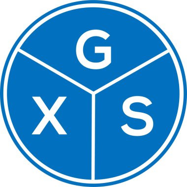 Beyaz arkaplanda GXS harf logosu tasarımı. GXS yaratıcı daire harfi logosu konsepti. GXS harf tasarımı.
