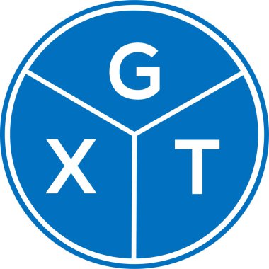 Beyaz arkaplanda GXT harf logosu tasarımı. GXT yaratıcı daire harfi logosu konsepti. GXT harf tasarımı.