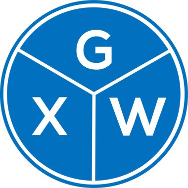 Beyaz arkaplanda GXW harf logosu tasarımı. GXW yaratıcı daire harfi logosu. GXW harf tasarımı.
