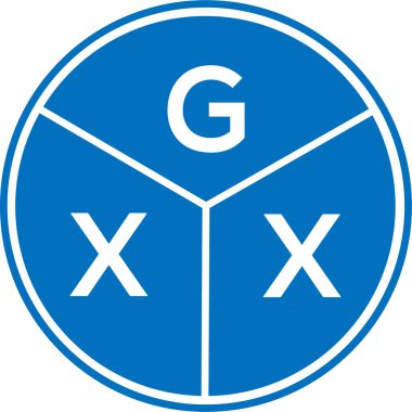 Beyaz arkaplanda GXX harf logosu tasarımı. GXX yaratıcı daire harfi logosu konsepti. GXX harf tasarımı.