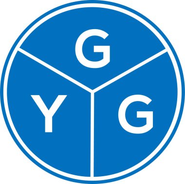 Beyaz arka planda GYG harf logosu tasarımı. GYG yaratıcı daire harfi logosu konsepti. GYG harf tasarımı.