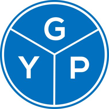 Beyaz arka planda GYP harf logosu tasarımı. GYP yaratıcı daire harfi logosu konsepti. GYP harf tasarımı.