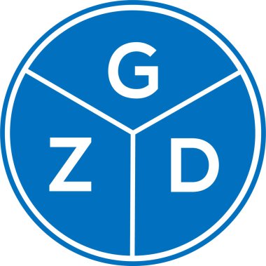 Beyaz arka planda GZD harf logosu tasarımı. GZD yaratıcı daire harfi logosu konsepti. GZD harf tasarımı.
