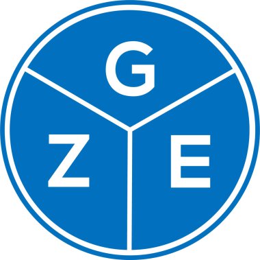 Beyaz arka planda GZe harfli logo tasarımı. GZe yaratıcı daire harfi logosu konsepti. GZe harf tasarımı.