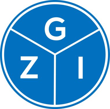 Beyaz arka planda GZI harfi logo tasarımı. GZI yaratıcı daire harfi logosu konsepti. GZI harf tasarımı.