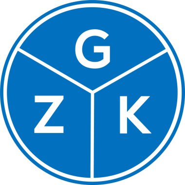Beyaz arka planda GZK harf logosu tasarımı. GZK yaratıcı daire harfi logosu konsepti. GZK harf tasarımı.