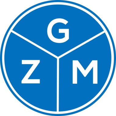 Beyaz arka planda GZM harf logosu tasarımı. GZM yaratıcı daire harfi logosu konsepti. GZM harf tasarımı.