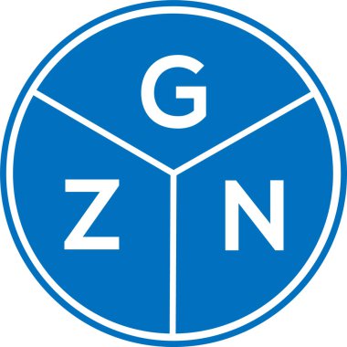 Beyaz arka planda GZN harfi logo tasarımı. GZN yaratıcı daire harfi logosu konsepti. GZN harf tasarımı.