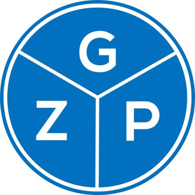 Beyaz arkaplanda GZP harf logosu tasarımı. GZP yaratıcı daire harfi logosu konsepti. GZP harf tasarımı.