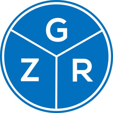 Beyaz arka planda GZR harfi logo tasarımı. GZR yaratıcı daire harfi logosu konsepti. GZR harf tasarımı.