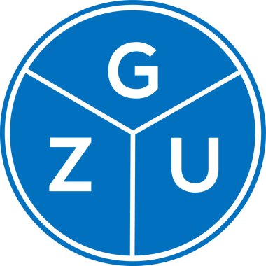 Beyaz arka planda GZU harf logosu tasarımı. GZU yaratıcı daire harfi logosu konsepti. GZU harf tasarımı.