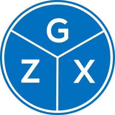 Beyaz arka planda GZX harfli logo tasarımı. GZX yaratıcı daire harfi logosu konsepti. GZX harf tasarımı.
