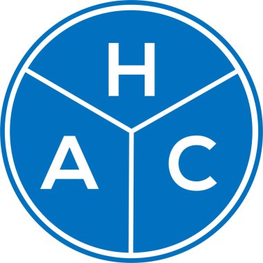 Beyaz arka planda HAC harfi logo tasarımı. HAC yaratıcı daire harfi logosu. HAC harf tasarımı.