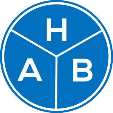 Beyaz arka planda HAB harfi logo tasarımı. HAB yaratıcı daire harfi logosu. HAB harf tasarımı.