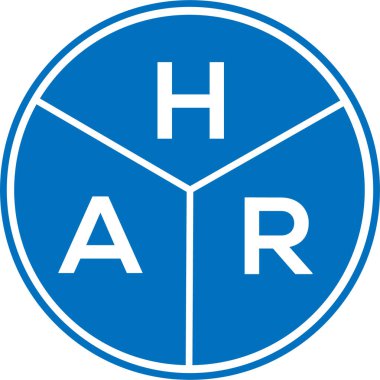 Beyaz arka planda HAR harfi logo tasarımı. HAR yaratıcı daire harfi logosu. HAR harf tasarımı.