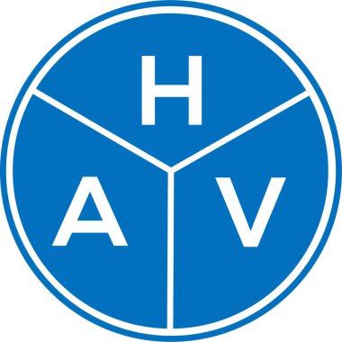 Beyaz arka planda HAV harfi logo tasarımı. HAV yaratıcı daire harfi logosu. HAV harf tasarımı.
