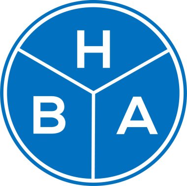 Beyaz arka planda HBA harf logosu tasarımı. HBA yaratıcı daire harfi logosu konsepti. HBA harf tasarımı.