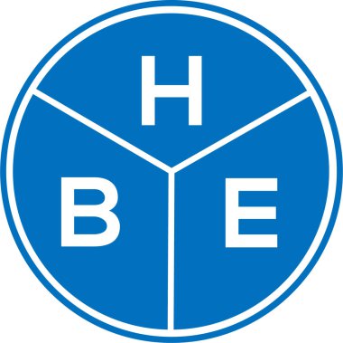 Beyaz arka planda HBE harf logosu tasarımı. HBE yaratıcı daire harfi logosu konsepti. HBE harf tasarımı.