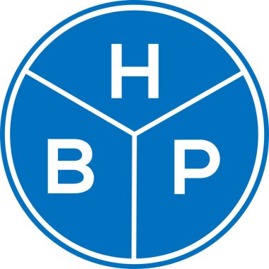 Beyaz arka planda HBP harf logosu tasarımı. HBP yaratıcı daire harfi logosu konsepti. HBP harf tasarımı.
