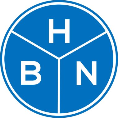 Beyaz arka planda HBN harf logosu tasarımı. HBN yaratıcı daire harf logosu konsepti. HBN harf tasarımı.