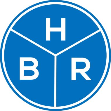 Beyaz arka planda HBR harf logosu tasarımı. HBR yaratıcı daire harfi logosu konsepti. HBR harf tasarımı.