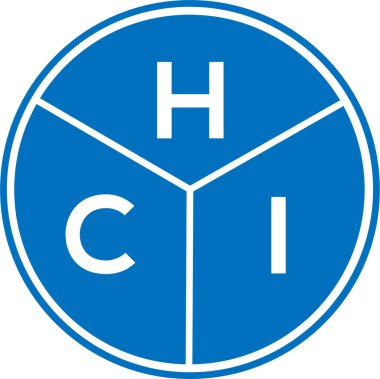 Beyaz arka planda HCI harf logosu tasarımı. HCI yaratıcı daire harfi logosu konsepti. HCI harf tasarımı.