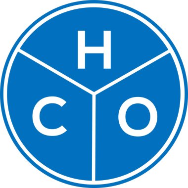 Beyaz arka planda HCO harf logosu tasarımı. HCO yaratıcı daire harfi logosu konsepti. HCO harf tasarımı.