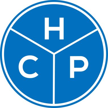 Beyaz arkaplanda HCP harf logosu tasarımı. HCP yaratıcı daire harfi logosu konsepti. HCP harf tasarımı.