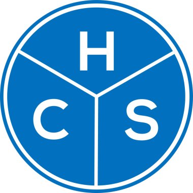 Beyaz arka planda HCS harf logosu tasarımı. HCS yaratıcı daire harfi logosu konsepti. HCS harf tasarımı.