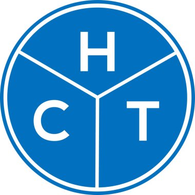 Beyaz arka planda HCT harfli logo tasarımı. Yaratıcı yuvarlak harf logosu kavramı. HCT harf tasarımı.