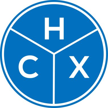 Beyaz arkaplanda HCX harf logosu tasarımı. HCX yaratıcı daire harfi logosu konsepti. HCX harf tasarımı.