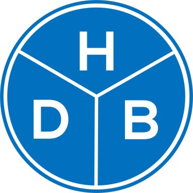 Beyaz arka planda HDB harfi logo tasarımı. HDB yaratıcı daire harfi logosu konsepti. HDB harf tasarımı.
