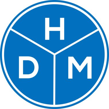 Beyaz arkaplanda HDM harf logosu tasarımı. HDM yaratıcı daire harfi logosu konsepti. HDM harf tasarımı.