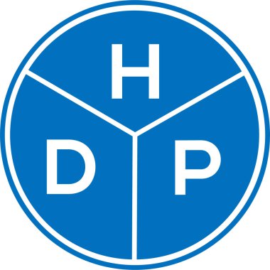 Beyaz arka planda HDP mektup logosu tasarımı. HDP yaratıcı daire harf logosu kavramı. HDP mektup tasarımı.