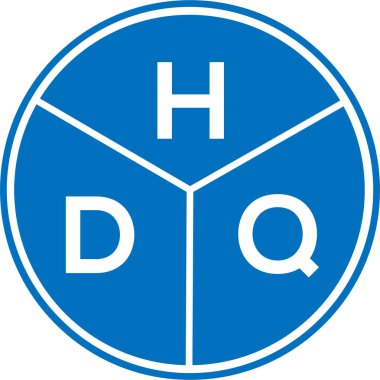 Beyaz arka planda HDQ harf logosu tasarımı. Karargah yaratıcı daire harfi logosu konsepti. Karargah harf tasarımı.
