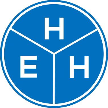 Beyaz arka planda HEH harf logosu tasarımı. HEH yaratıcı daire harfi logosu. HEH harf tasarımı.
