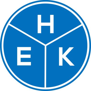 Beyaz arkaplanda HEK harfli logo tasarımı. HEK yaratıcı daire harfi logosu. HEK harf tasarımı.