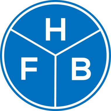 Beyaz arka planda HFB harf logosu tasarımı. HFB yaratıcı daire harfi logosu konsepti. HFB harf tasarımı.