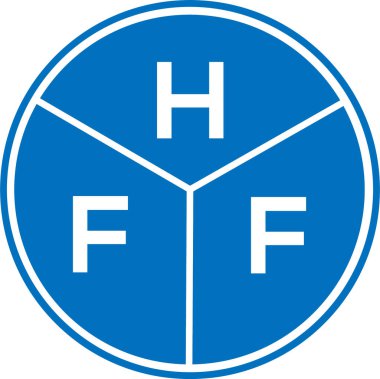 Beyaz arka planda HFF harf logosu tasarımı. HFF yaratıcı daire harfi logosu konsepti. HFF harf tasarımı.