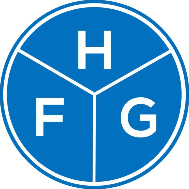 Beyaz arka planda HFG harf logosu tasarımı. HFG yaratıcı daire harfi logosu konsepti. HFG harf tasarımı.