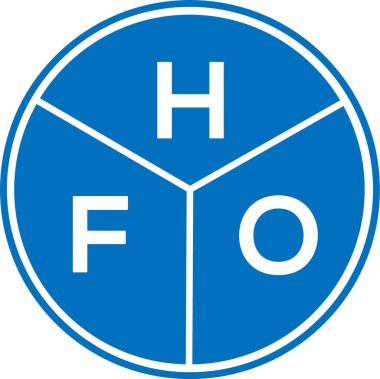 Beyaz arka planda HFO harfi logosu tasarımı. HFO yaratıcı daire harfi logosu. HFO harf tasarımı.