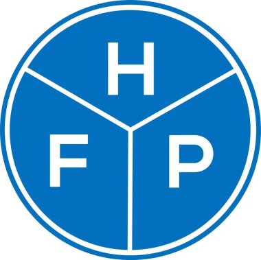 Beyaz arka planda HFP harf logosu tasarımı. HFP yaratıcı daire harfi logosu konsepti. HFP harf tasarımı.