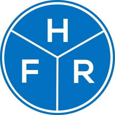Beyaz arka planda HFR harf logosu tasarımı. HFR yaratıcı daire harfi logosu konsepti. HFR harf tasarımı.